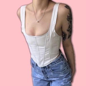 White cottage core handmade corset